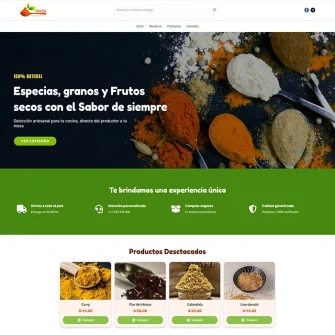Vista previa de plantilla web especias en WordPress - CreaFacil